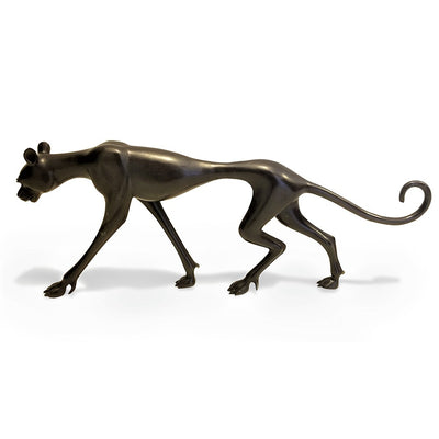 Vintage Bronze West African Cheetah Sculpture