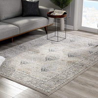 8’ x 11’ Cream and Gray Decorative Area Rug