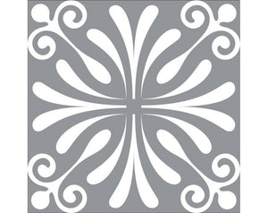 4" X 4" Gray and White Spire Peel and Stick Removable Tiles