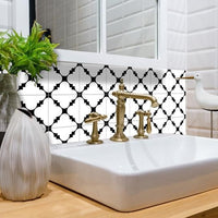 4" X 4" Black and White Tri Peel and Stick Tiles