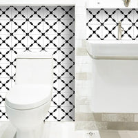 6" X 6" Black and White Tri Peel and Stick Tiles