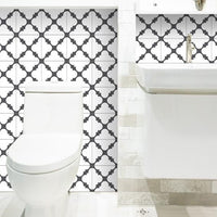 4" X 4" Dark Gray and White Tri Peel and Stick Tiles