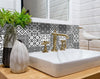 5" X 5" Gray and White Mosaic Peel and Stick Removable Tiles