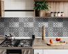 8" X 8" Gray and White Mosaic Peel and Stick Removable Tiles