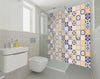 7" x 7" Yellow White and Blues Peel and Stick Removable Tiles