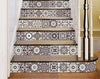 6" x 6" Light Brown and White Mosaic Peel and Stick Removable Tiles