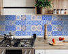 8" x 8" Dark and Light Blue Mosaic Peel and Stick Removable Tiles