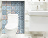 7" x 7" Baby Blue and Peach Mosaic Peel and Stick Removable Tiles