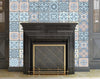 8" x 8" Baby Blue and Peach Mosaic Peel and Stick Removable Tiles