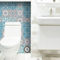 5" x 5" Sky Blue Mosaic Peel and Stick Removable Tiles