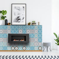 5" x 5" Sky Blue Mosaic Peel and Stick Removable Tiles