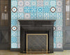 5" x 5" Sky Blue Mosaic Peel and Stick Removable Tiles