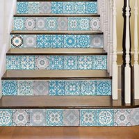 7" x 7" Sky Blue Mosaic Peel and Stick Removable Tiles