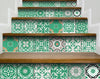 4" x 4" Green and White Mosaic Peel and Stick Removable Tiles