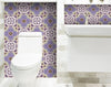 7" x 7" Vintage Purple and Taupe Mosaic Peel and Stick Removable Tiles