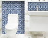 4" x 4" Wedgwood Blue and White Peel and Stick Removable Tiles