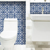 4" x 4" Wedgwood Blue and White Peel and Stick Removable Tiles