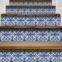 5" x 5" Wedgwood Blue and White Peel and Stick Removable Tiles