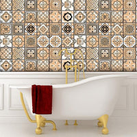 7" x 7" Shades of Taupe Mosaic Peel and Stick Removable Tiles