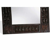 Solid Wood West African Hand Carved Wall Mirror