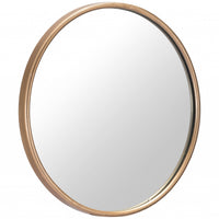 Full Size Gold Round Mirror