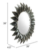 Black Leaf Round Mirror