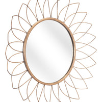 Gold Flowerburst Round Mirror