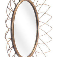 Gold Flowerburst Round Mirror