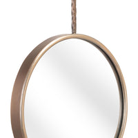 Gold Round Mirror with Hanging Hook