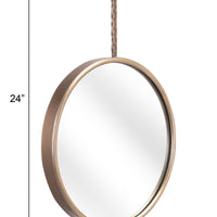 Gold Round Mirror with Hanging Hook