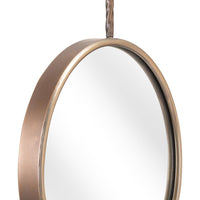 Gold Round Mirror with Hanging Hook