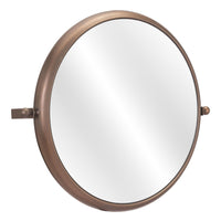 Industrial Gold Round Mirror