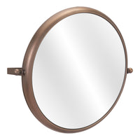 Industrial Gold Round Mirror