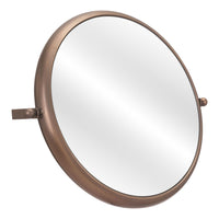 Industrial Gold Round Mirror