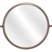 Industrial Gold Round Mirror