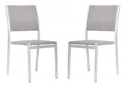 Set Of Two 18" White Aluminum Side Chair