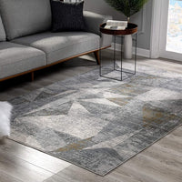 7’ x 10’ Gray Distressed Prism Modern Area Rug