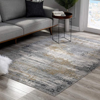 4’ x 6’ Gray Mod Distressed Strokes Area Rug