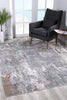 5’ x 8’ Gray and Ivory Abstract Area Rug