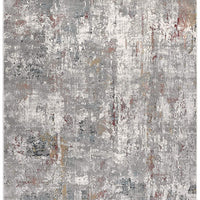 5’ x 8’ Gray and Ivory Abstract Area Rug