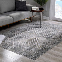 5’ x 8’ Gray and Ivory Distressed Area Rug