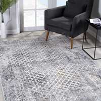5’ x 8’ Gray and Ivory Distressed Area Rug