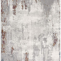 4’ x 6’ Gray and Ivory Modern Abstract Area Rug