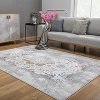 4” x 6” Gray Abstract Patterns Area Rug