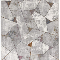 8’ x 11’ Gray Irregular Geometric Area Rug