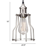 Caged Ceiling Lamp Nickel