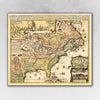 24" x 28" Vintage 1718 Map of New France