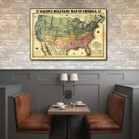 16" x 24" Vintage 1862 Civil War Map Wall Art