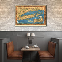 20" x 30" Vintage 1933 Map of Long Island Wall Art