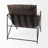 Dark Brown Faux Leather Contemporary Metal Chair